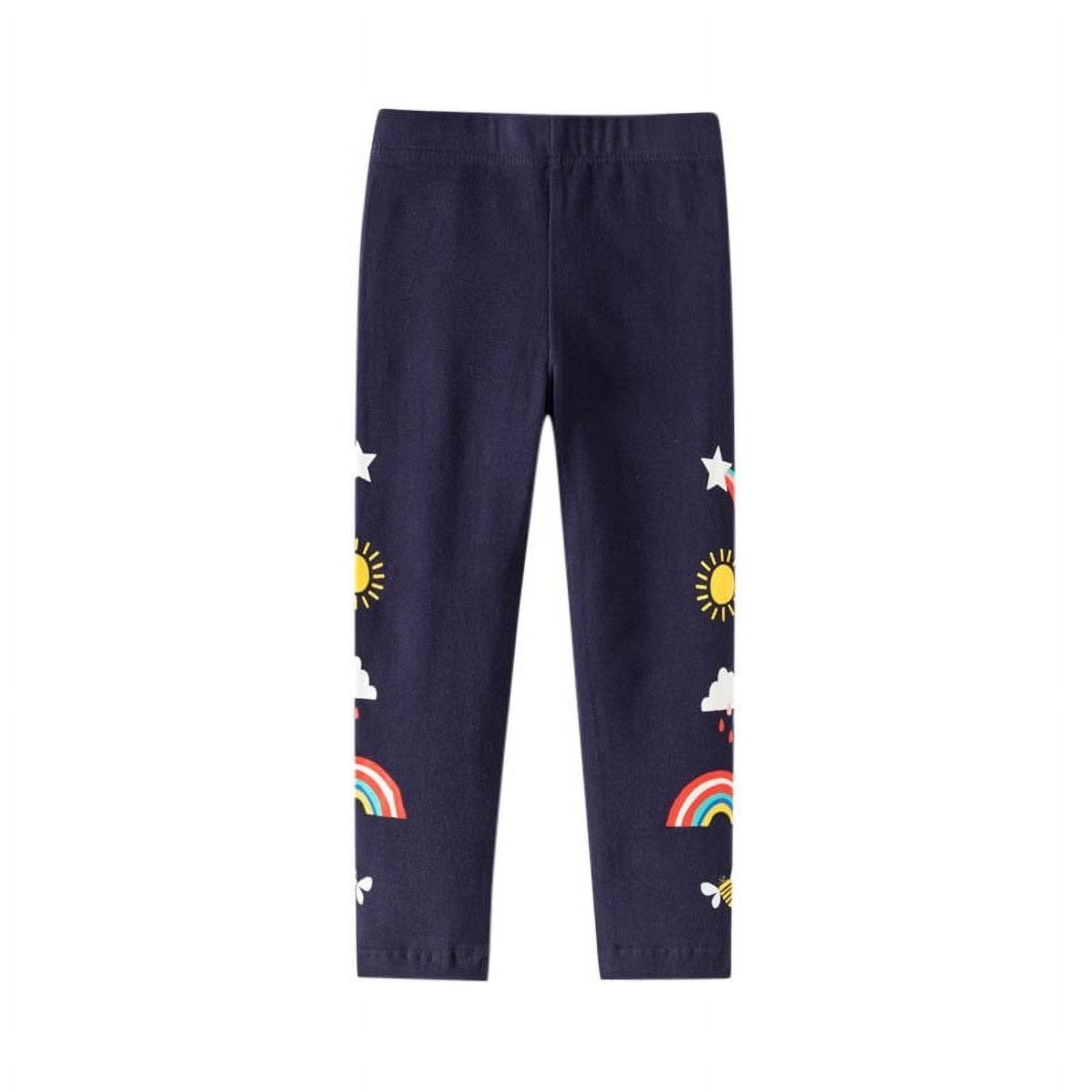 Toddler Girls Leggings, Thin Stretch Cotton Elastic Waist Skinny Pants Navy Size 7 T